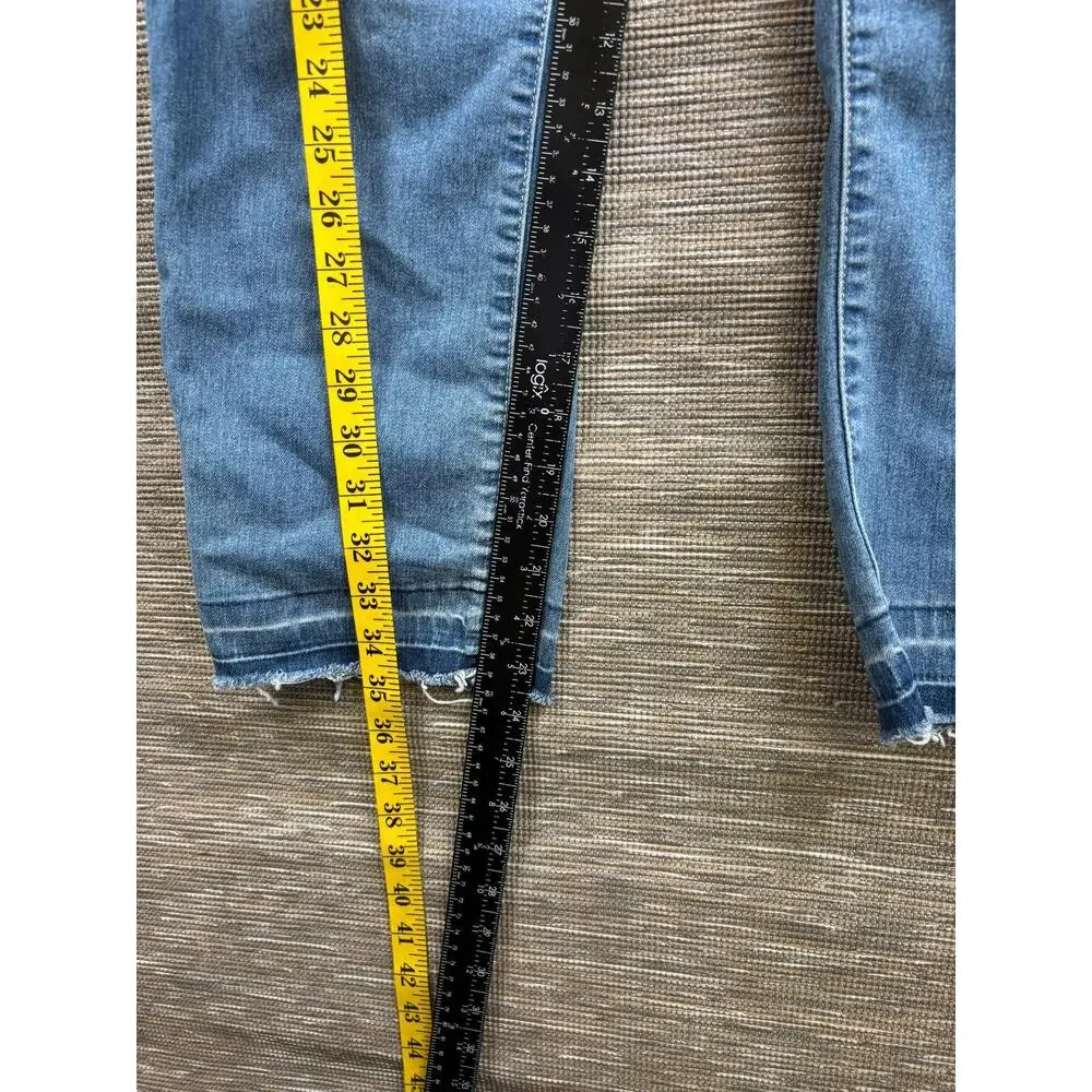 A.n.a A New Approach Jeans Womens 12 Blue Mid Rise Straight Stretch Embroidered - Picture 7 of 7